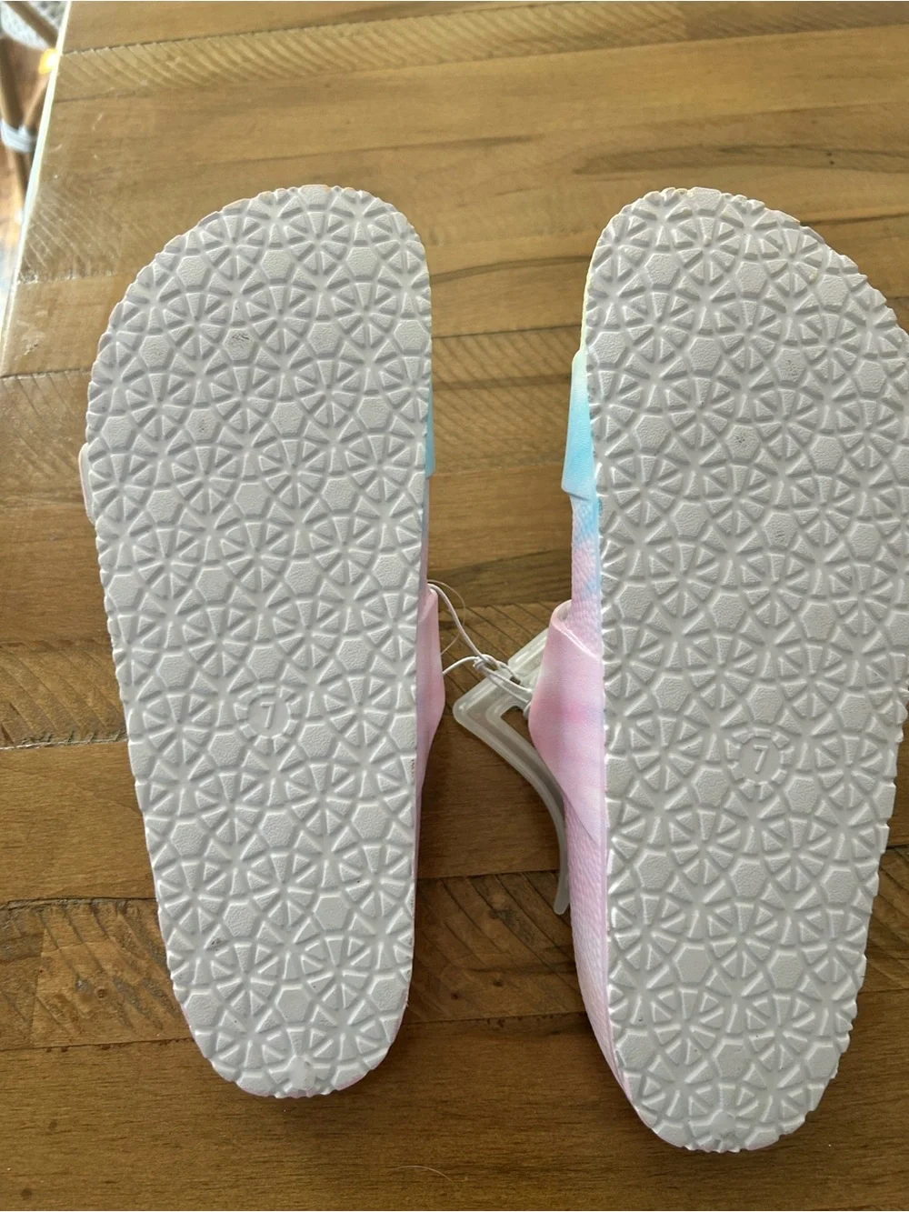Stoney Clover Lane Pastel Tie-Dye Heart Buckle Sandals